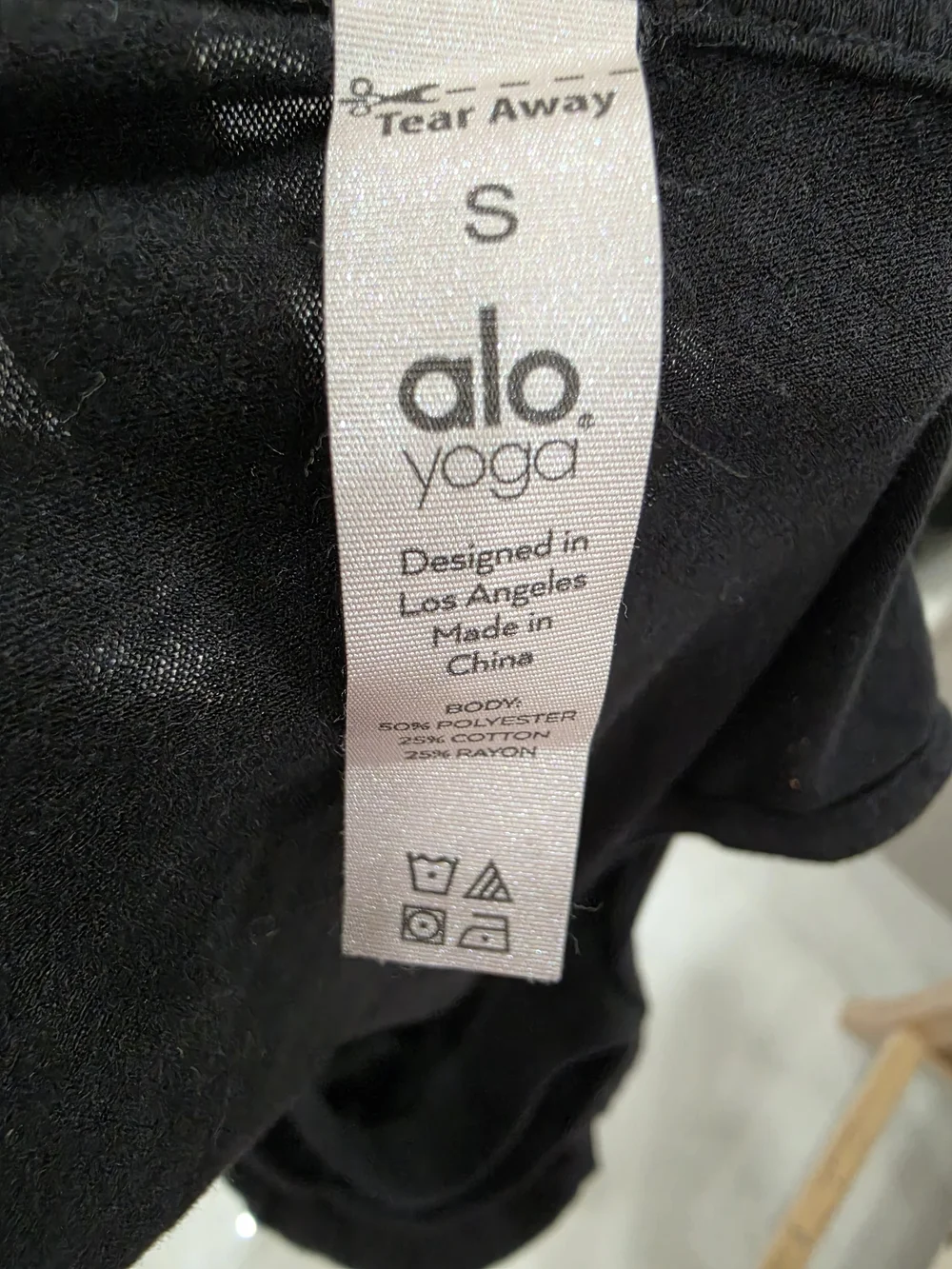Alo Yoga Black Layered Open Back Cutout Short Sleeve Top Size S
